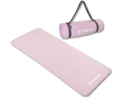 Extra Dikke Yoga en Fitness Mat (15mm) - Antislip Oefenmat Lichtroze - 183x61 cm met Draagriem