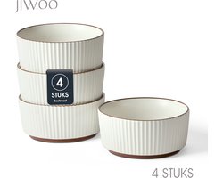 Set van 4 Kommen (Ø15cm / 780ml) Ontbijtkommen, Mueslikom, Soepkom, serviesset 4 persoons, Geschikt voor restaurants, feestlocatie, familiefeesten, banketten en picknicks, Magnetron-vaatwasserbestendig, Porselein