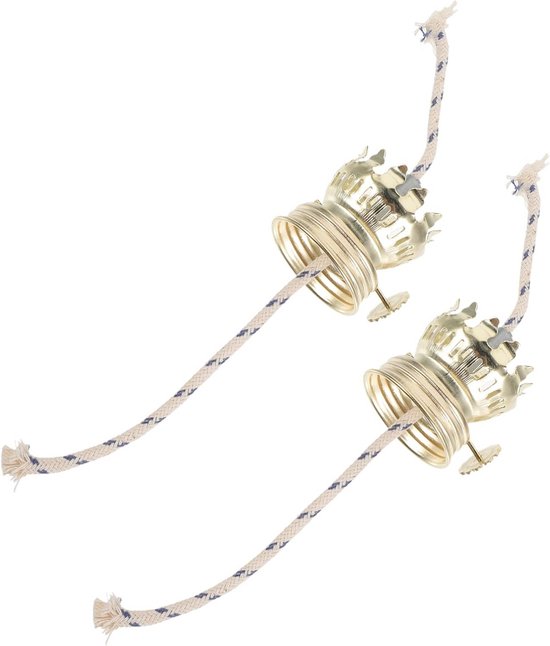 2 Stuks Universele Kerosine Lamp Brander Vervanging met Pit - Eenvoudig te Installeren