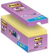 Pack économique: Post-it® Super Sticky Notes, Canary Yellow ™, 76 mm x 76 mm, 14 blocs + 2 GRATUITS