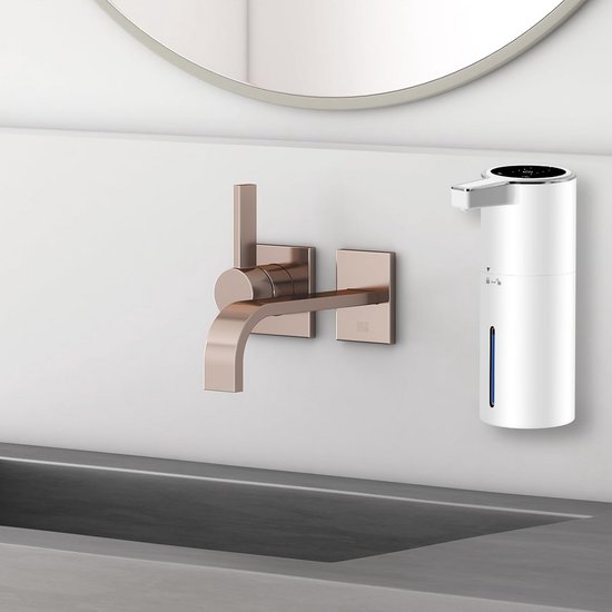 Vegena Automatische zeepdispenser, 300 ml, automatische zeepdispenser, wandmontage, oplaadbaar, voor keuken, badkamer, hotel (wit