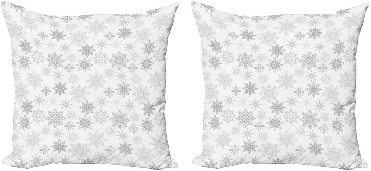 ABAKUHAUS Kussenhoes – 2x40x40 cm – Dubbelzijdig – Microvezel Grijs