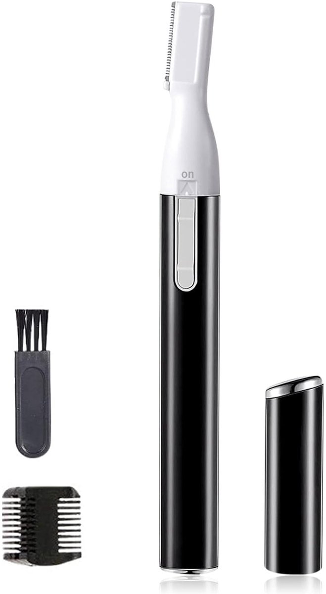 longziming -Dames Wenkbrauwtrimmer – Elektrisch – Compact & Ergonomisch voor Gezichtshaar – Zwart