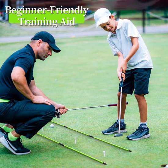 Uitlijnstokken voor golf - set van 2 - inklapbare uitlijnstaven - 122 cm - golftraining - uitlijnen - putten - houding - oefening - opbergkoker - golfaccessoires. van Merkloos — afbeelding 4
