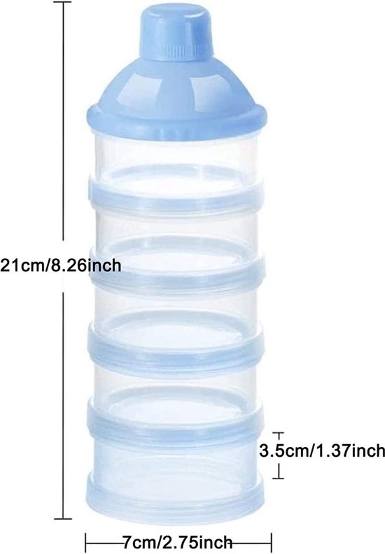 Babyvoedingtoren - Set van 1 - BPA-vrij - Blauw - 5 lagen - Babyvoedingdispenser - Babypoeder organizer - Reisorganizer - Dispenser - Babyvoedingtoren — afbeelding 2