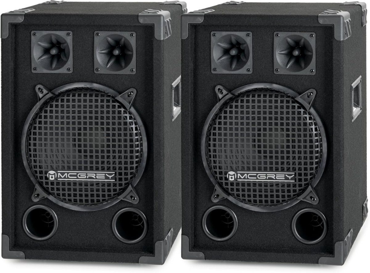 Passieve 2-Weg DJ Speaker Set met 25cm (10") Subwoofer - 800W - Houten Behuizing