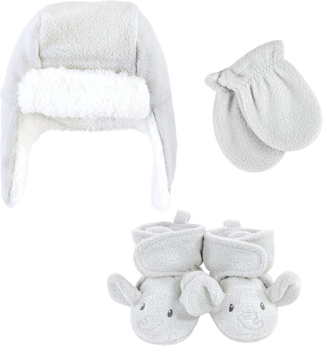 Set van Muts met Oorflappen, Wantjes en Slofjes voor Baby's en Peuters