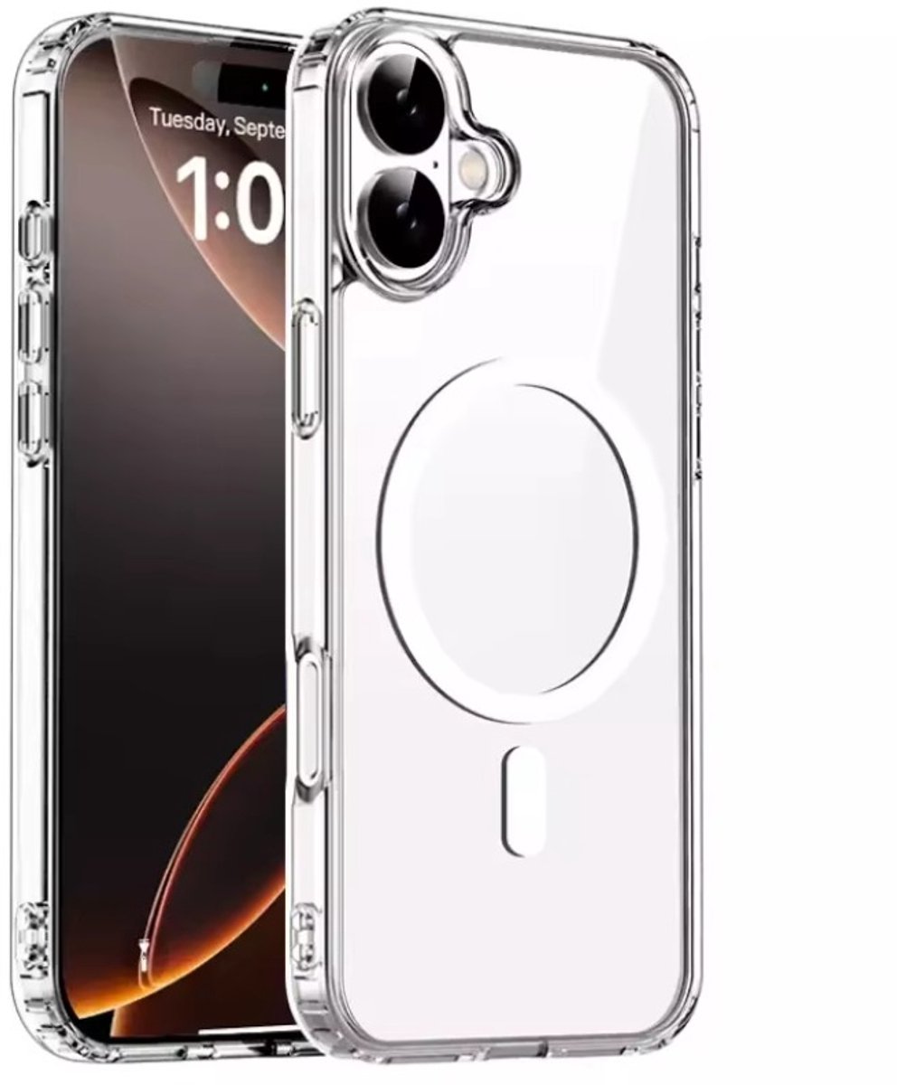 Go Go Gadget - Hoesje met Magneet en MagSafe compatibiliteit - Geschikt voor iPhone 16 Plus - Ultra dun - Transparant