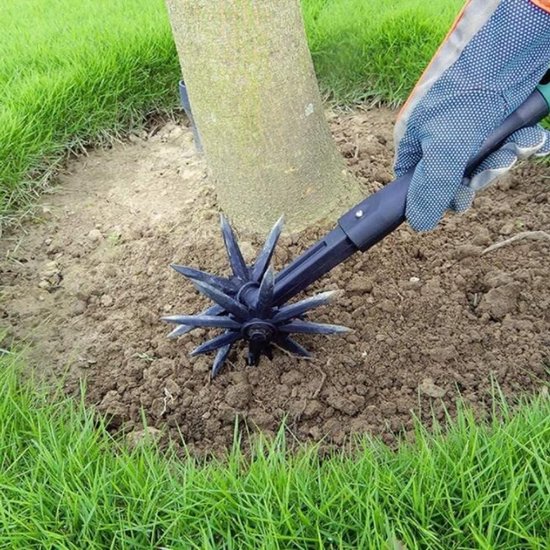 Rotorkultivatorset, verstelbare rotorkultivator voor in de tuin, geschikt voor het opnieuw inzaaien van gras of het mengen van grond, grondfrees, gazongereedschap, handfrees, snoerloze cultivator (zwart) van Merkloos	 — afbeelding 3