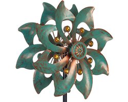 Metalen Windmolen voor Tuin en Buiten - Grote Decoratieve Windspinner met Dubbel Blad