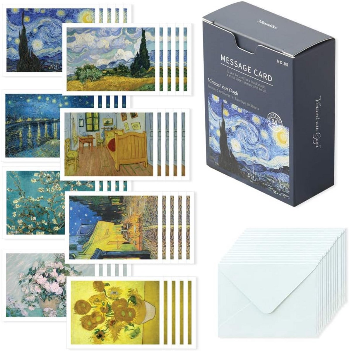 Set van 40 Mini Bedankkaarten en 20 Enveloppen - Kleine Notitiekaartjes voor Diverse Gelegenheden