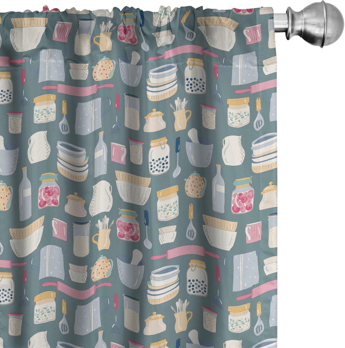 ABAKUHAUS Gordijnen – 2x75x175 cm – Microfiber – Multicolor Mehrfarbig