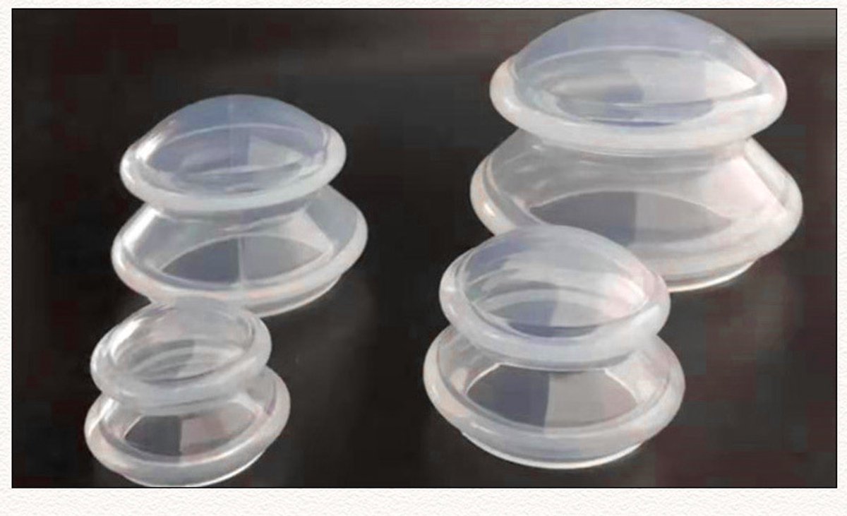 Cuppingsets voor volledige lichaamsmassage, 4-pack (L-XS), wit