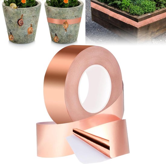 TopHomer 75 mm brede koperfolietape, koperband, slakkenafweer TopHomer 75 mm brede koperfolietape, koperband, slakkenafweer