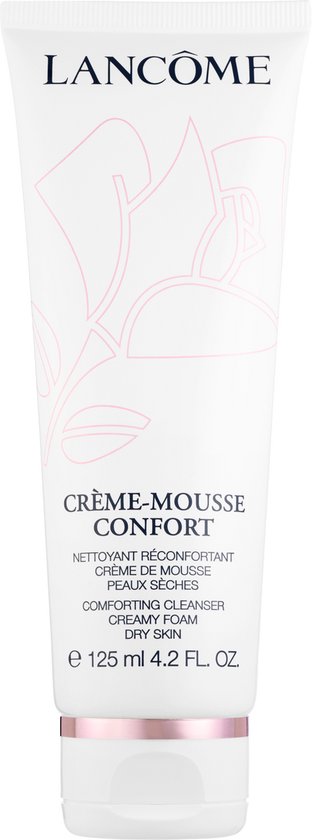Witte tube Lancôme Crème-Mousse Confort reinigingsschuim voor de droge huid, 125 ml.