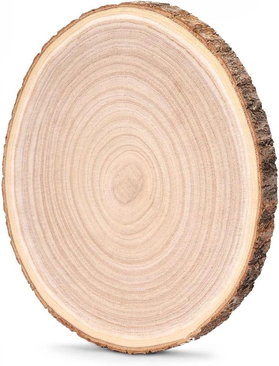 Ronde Houten Schijf van Paulowniahout (30-35 cm) - Grote Houtschijf voor Knutselen en Decoratie