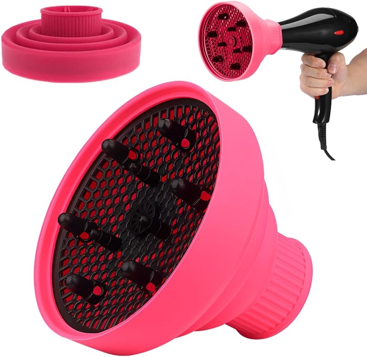 Diffuser Opzetstuk - Krulborstel voor Fohn Universeel - Multistyler - Roze