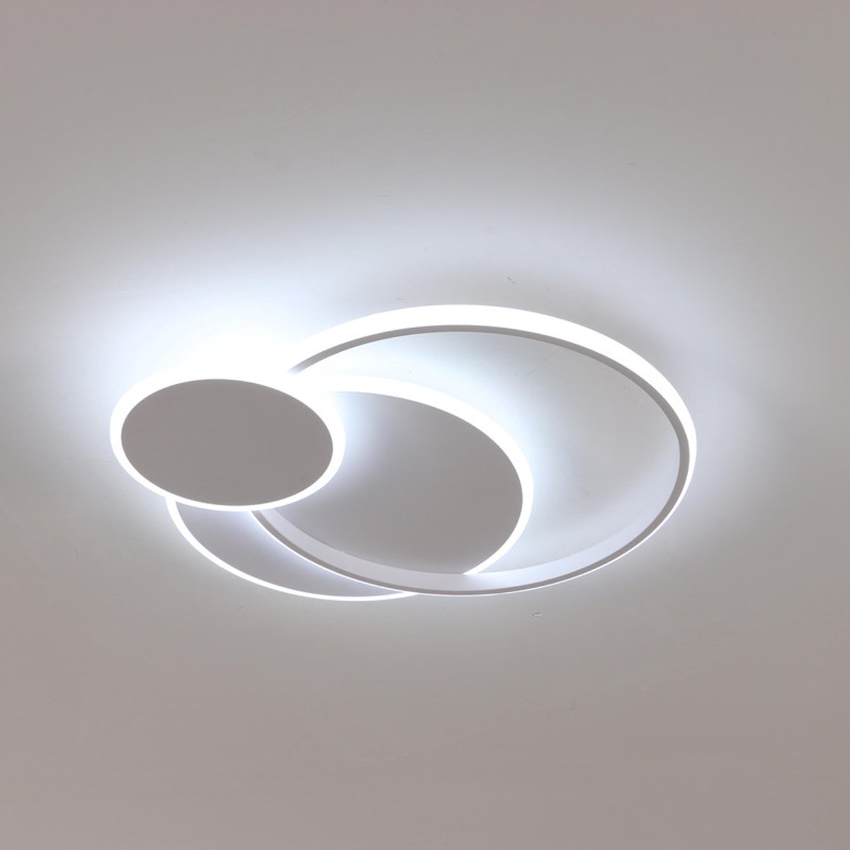 Haobosic - Ronde onregelmatige plafondlamp van acryl, wit, 50,5 x 46 x 6,5 cm, dimbaar, 220 V