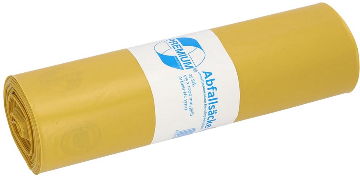 Stevige Gele Vuilniszakken 70 Liter - 60 Micron Dik - Extra Sterk Afvalzakken