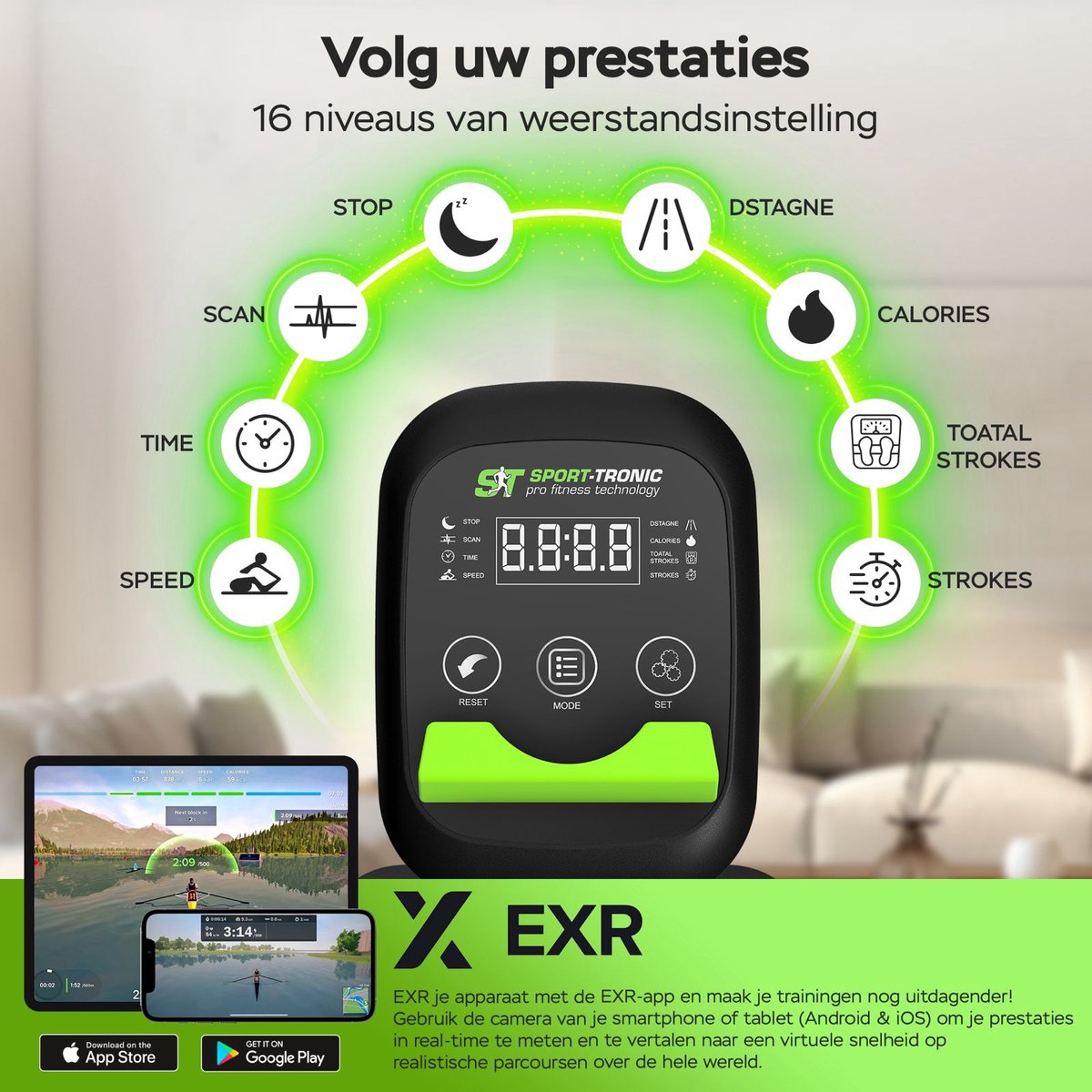SportTronic ST-X8 Roeitrainer - Magnetische Roeimachine - afbeelding 2
