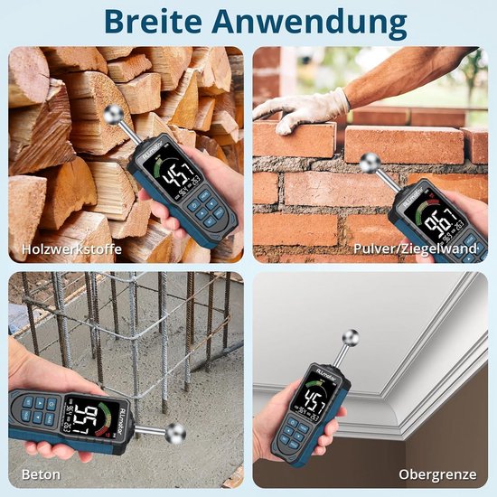 Digitale Houtvochtigheidsmeter met 4 houtgroepen – Gratis batterij inbegrepen – Houtvochtmeter / Hout Vochtmeter / Vocht meter Haardhout