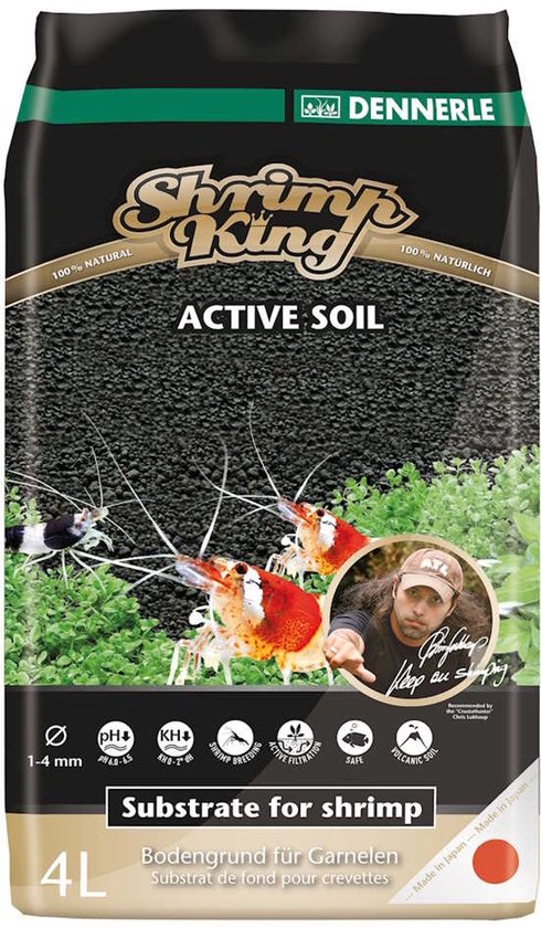 Dennerle Shrimp King Active Soil Aquariumgrind - 4 liter