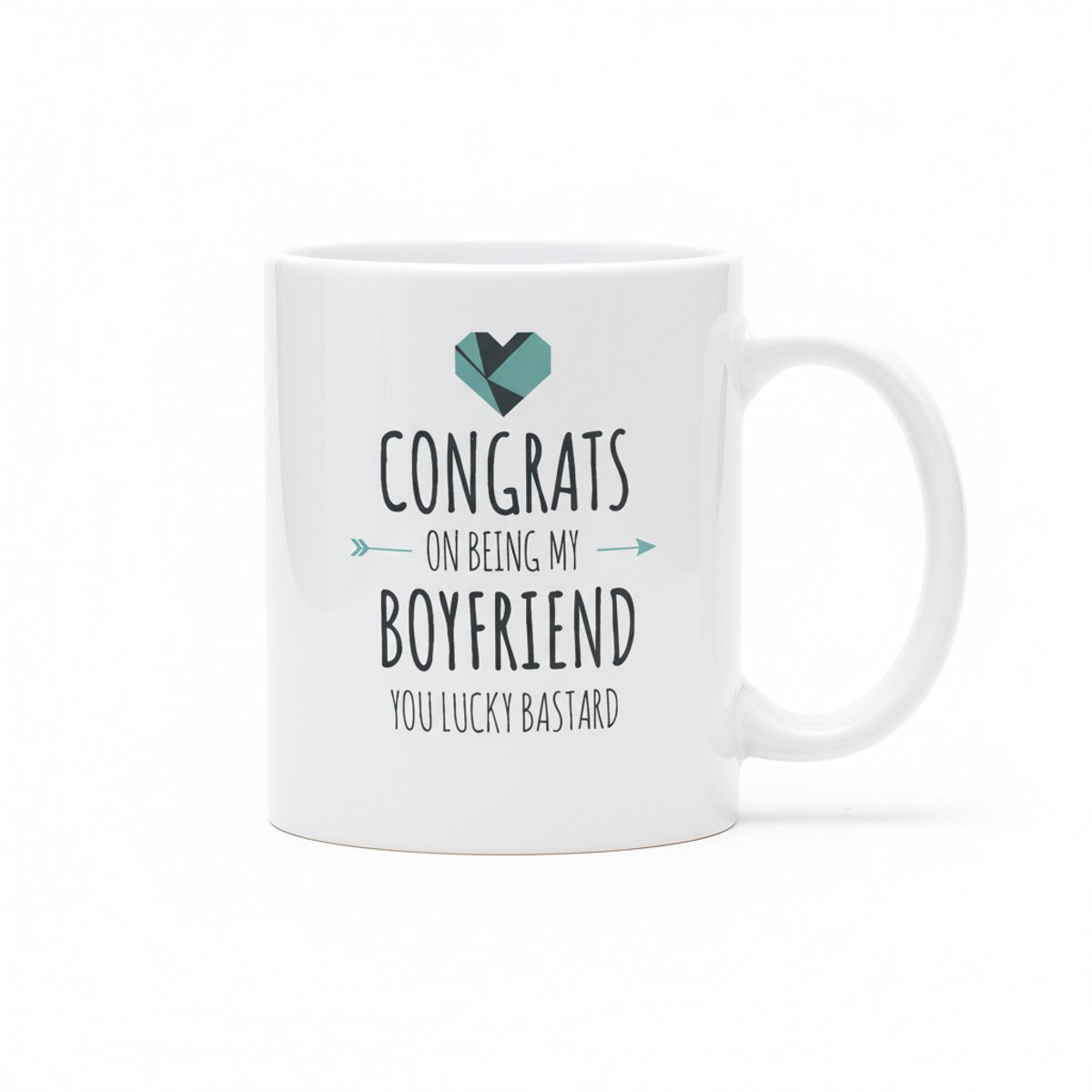 Gefeliciteerd Met Het Zijn Van Mijn Vriend – Grappige Romantische Quote Koffiemok 330 ml