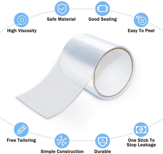 Waterdichte Reparatie Tape voor Tent, Zwembad en Opblaasbare Artikelen - Transparant 10 x 150 cm van Merkloos — afbeelding 5