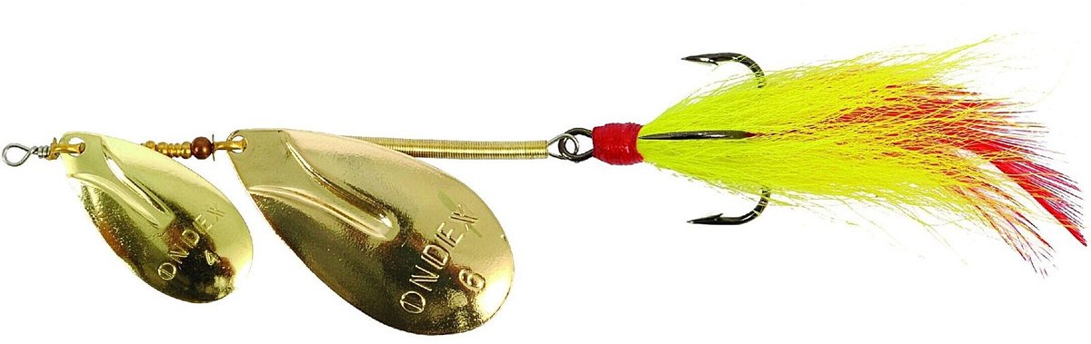 Ondex Buck Tandem spinner 4/6 – 11,5 gram met dubbele bladen Gold