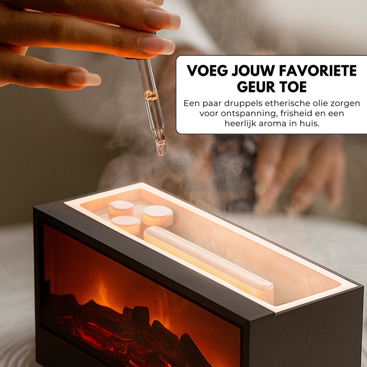 Boncy® Fireplace Aroma Diffuser – Luchtbevochtiger Aromadiffusers met 9 Licht-opties & Afstandsbediening – Geurverspreider Vernevelaar – Aromatherapie Aromadiffusers - Geschikt voor etherische olie - Verdamper Verstuiver — cadeau in Wonen & Interieur - foto 5