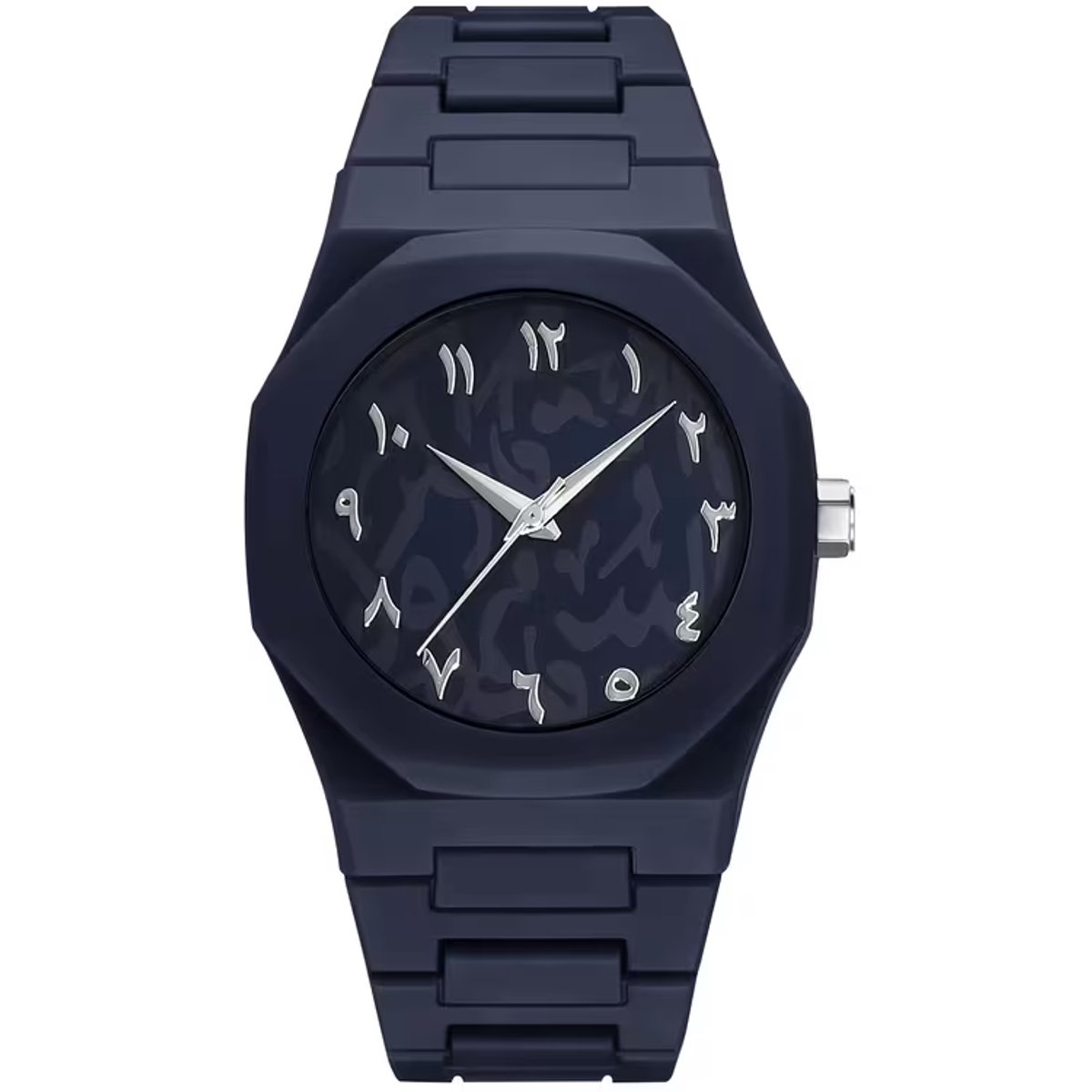 Baraka Treasures Luxe Horloge - Arabische Horloge - Arabic Dial - Unisex Horloge - Premium Horloge - Quartz - Ramadan Cadeau - Eid Cadeau - Donkerblauw