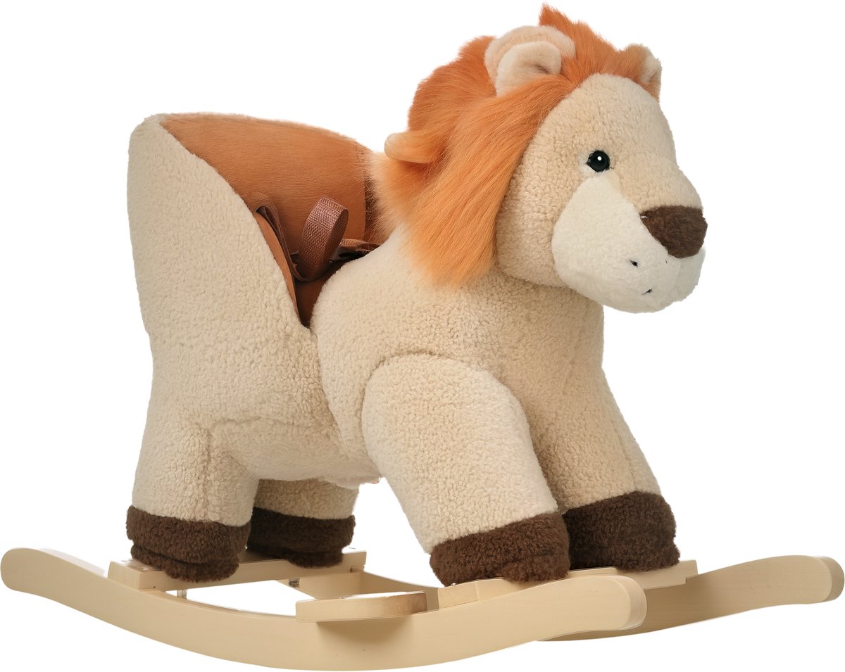 HOMCOM Kinderschommelpaard - Hout - 68x35x50cm - Bruin