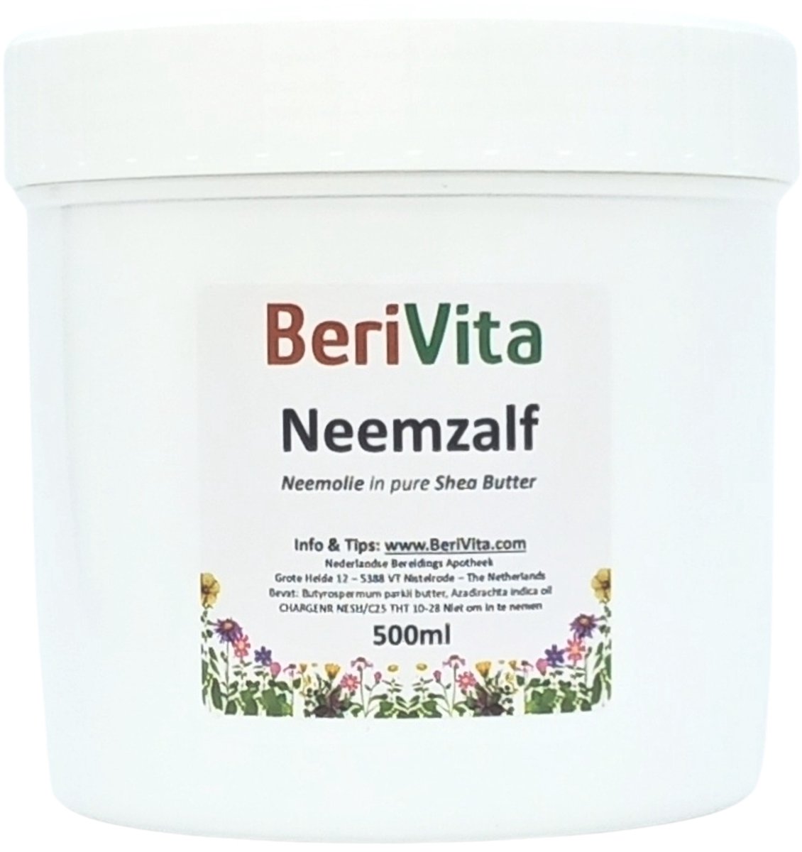 Neemzalf 500ml Pot - Neemolie zalf met Shea Butter - Azadirachta Indica Salve, Cream