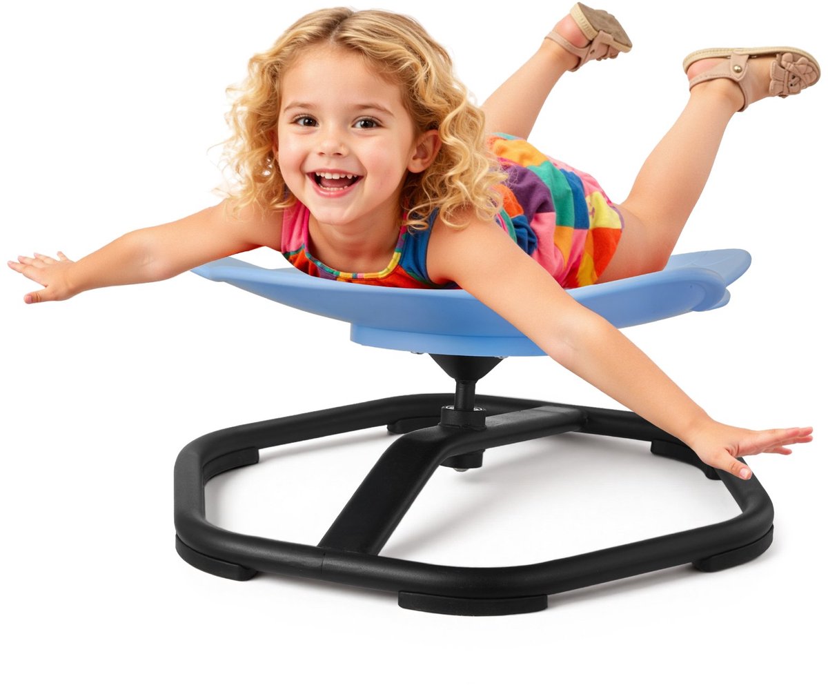 Kinderdraaistoel - Sensorische draaistoel in olifantvorm - Draagvermogen 100 kg - Antislip metalen voet - Bevordert coördinatie, balans en concentratie - Blauw