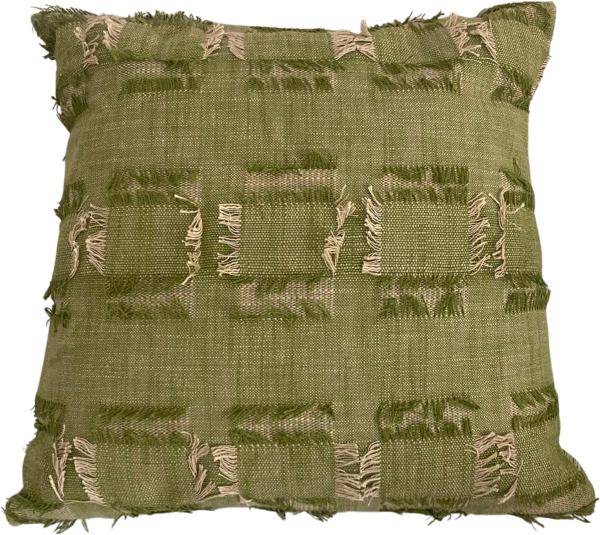 Mica Decorations Geweven Sierkussen 45x45 cm – Groen