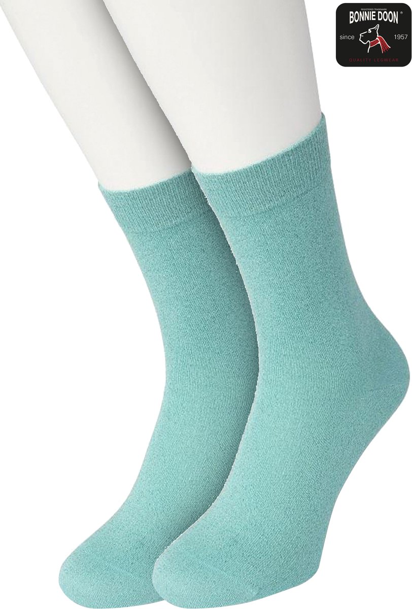 Bonnie Doon Set Katoenen Glitter Sokken Dames Licht Blauw Aqua maat 36/42 - Set met 2 paar Sokken - Glitter Subtiel - Katoen met zachte Lurex - Zachte Sokken - Gladde Naden - Perfecte Pasform - 2 pack - Multipack -Aqua Blauw - OL05113802.123