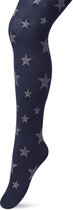 Bonnie Doon Kinder Panty met Glitter Sterren Donkerblauw/Zilver 50 Denier maat 140/146 - Meisjes Panty - Glitter Sterretjes - Panty Kinderen 50 den - Tiener Panty - Feestelijk - Kids Twinkling Starts Tights Doorschijnend - Navy/Silver - BN553973.296