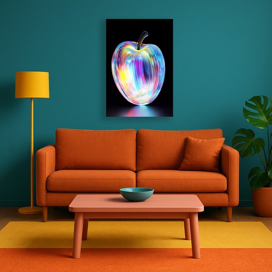 Lichtspoor appel – plexiglas – wandkunst – Glasschilderij – 70x105 cm
