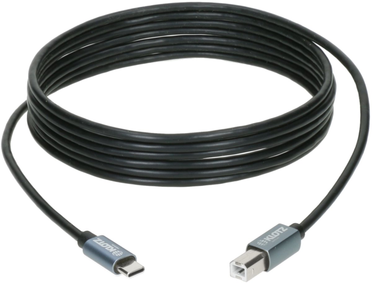 Klotz USB-CB USB 2.0 high speed kabel C naar B 2 meter