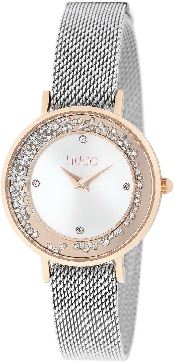 Dames analoog kwartshorloge met roestvrijstalen armband in zilver