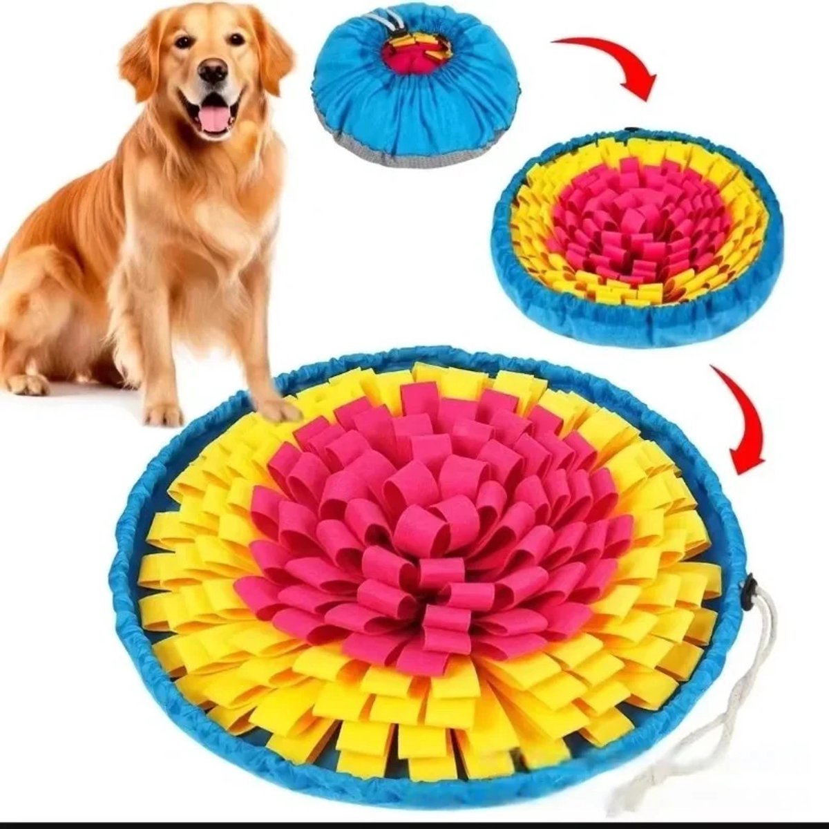Wasbare Viltachtige Snuffelmat voor Huisdieren – Opvouwbare Slowfeeder Mat – Hondenspeelgoed voor Training en Langzaam Voeren