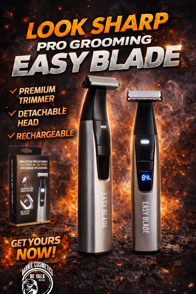 Barnie Cosmetics® Easy Blade | Baardtrimmer | Trimmer Baard | Trimmer voor Mannen | Scheerapparaat en Styler | Draadloos Waterdicht | 30 dagen uitproberen