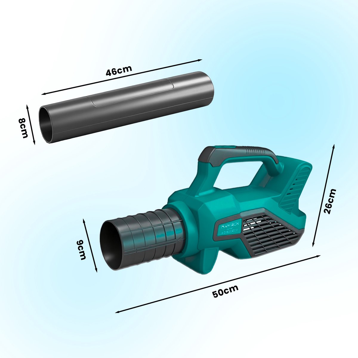 Draadloze bladblazer, variabele snelheidsstanden, 2×5,5Ah-accu's & snellader, lichtgewicht elektrische bladblazer voor gazononderhoud, tuin, bladeren, stof & sneeuw – foto 2