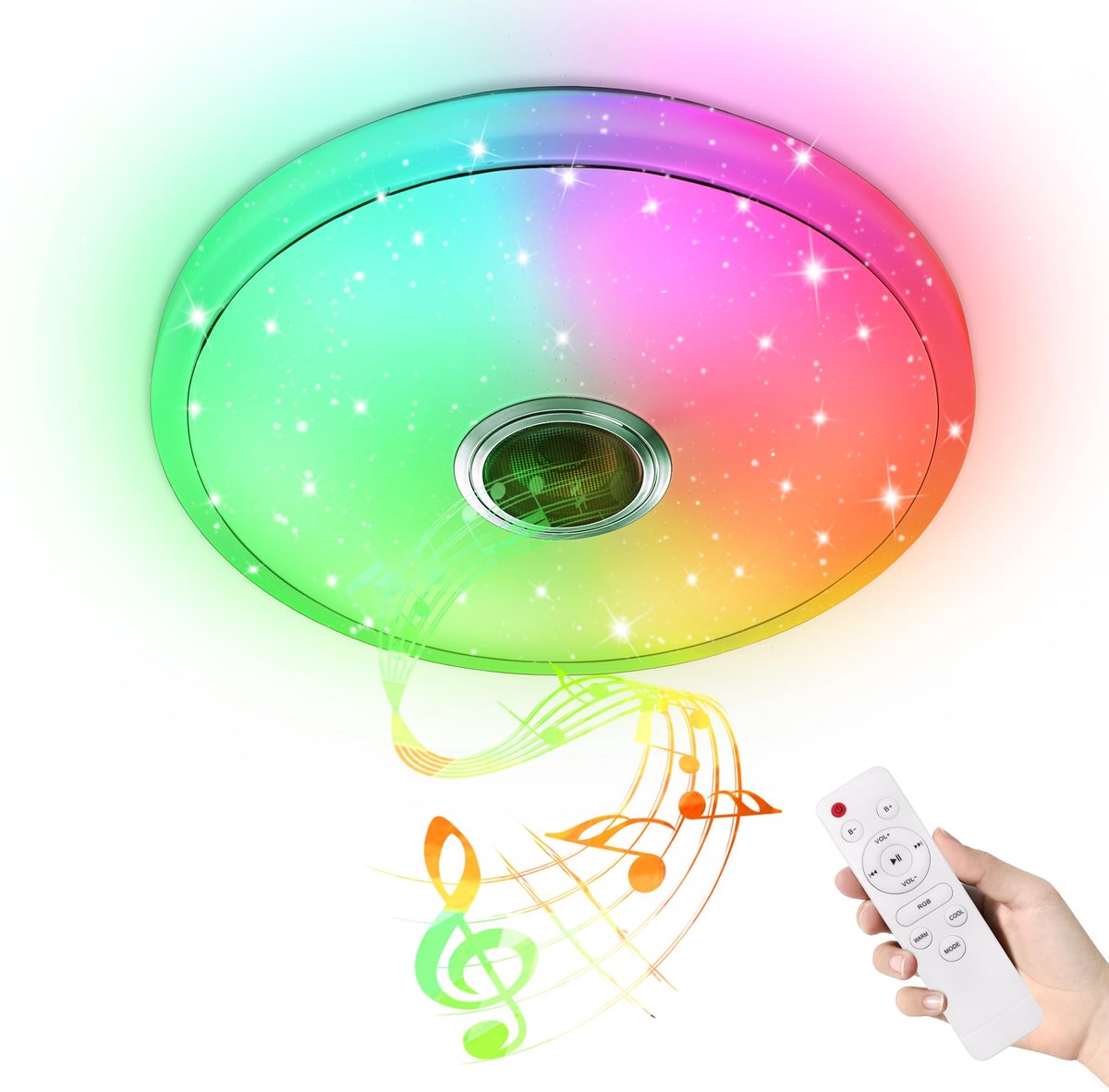 Aufun LED Plafondlamp 48W – Dimbaar – Bluetooth – Sterrenhemel voor meerdere kamers