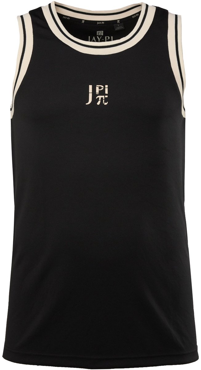 JAY-PI - Heren - Tanktop fitness borstprint ademend QuickDry - Zwart - Maat 5XL