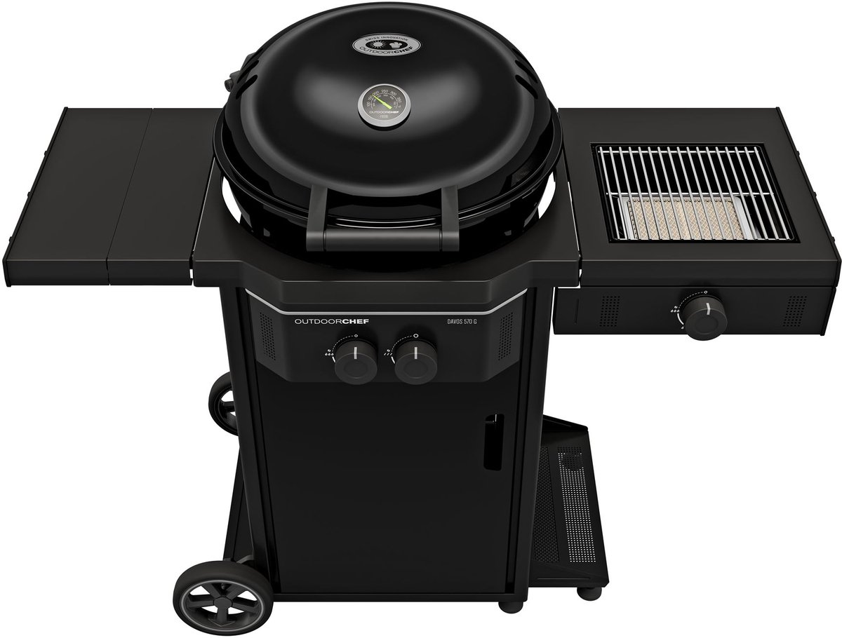 Outdoor Chef - Barbecue Gas Davos 570 G Series-2 Pro Gemonteerd Blazing Zone Showroom - Porselein - Zwart