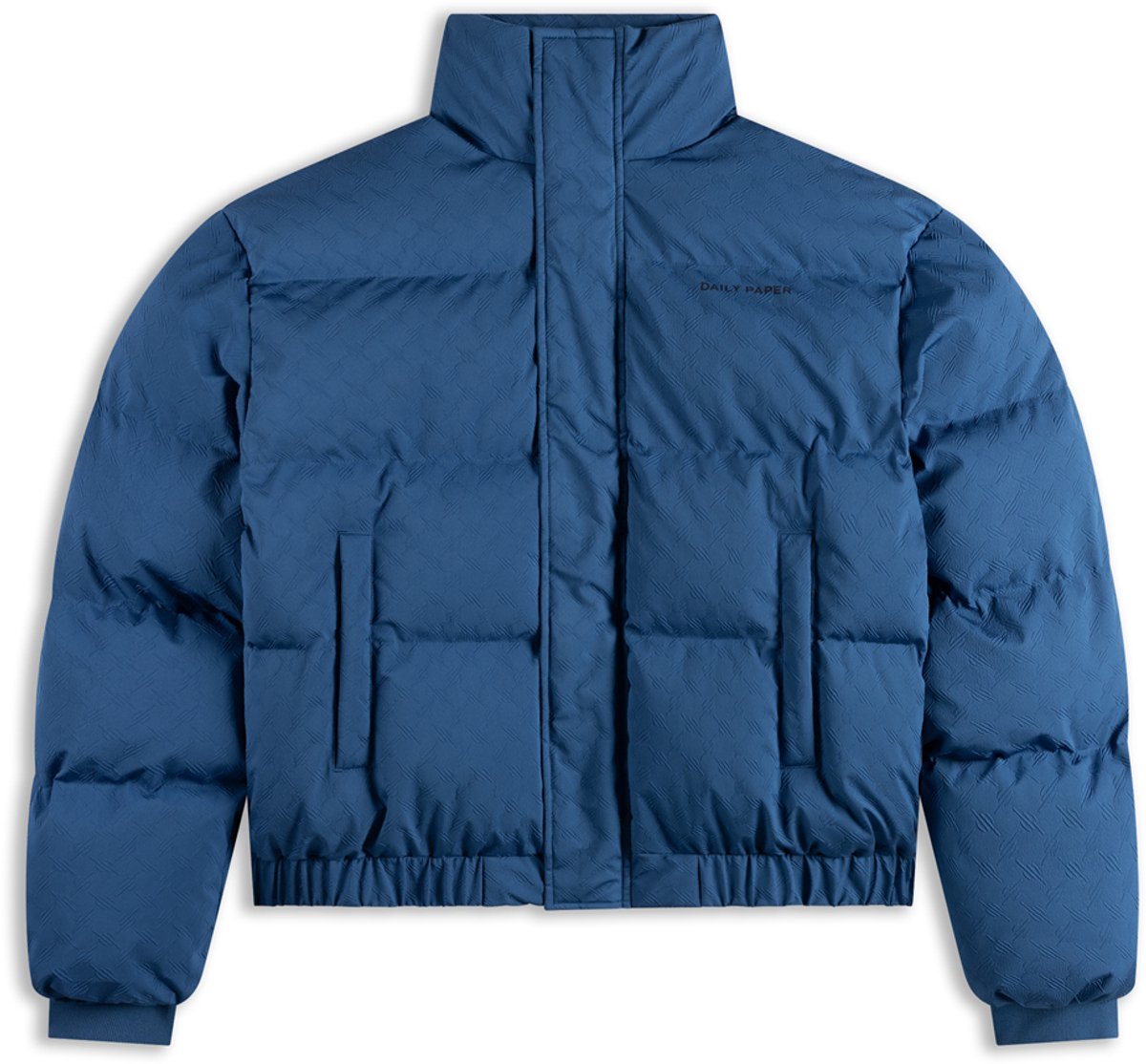 Korte donsjas met monogrampatroon Daily Paper Renako Blauw