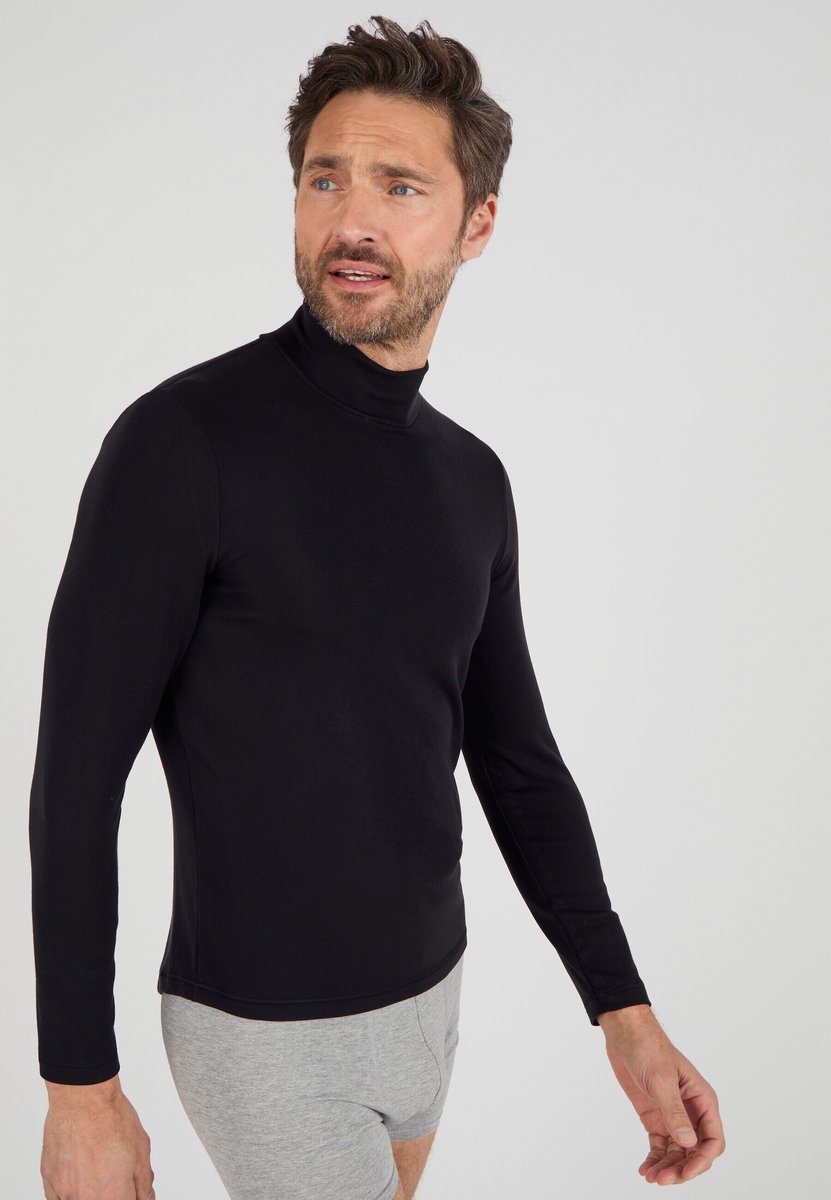 Damart - T-shirt met opstaande kraag Thermolactyl Sensitive - Heren - Zwart - (102-109) L