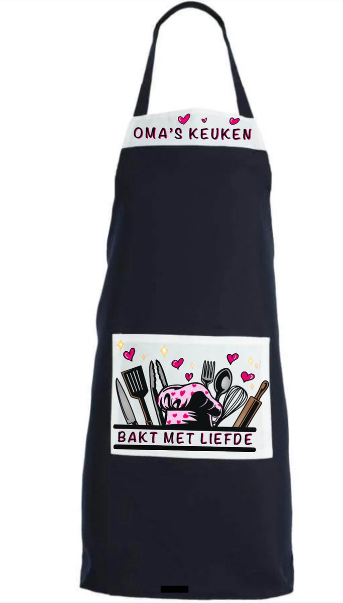 Keukenschort - Moederdag cadeau - Schort oma - Keukenschort oma moederdag - Origineel cadeau moederdag - Cadeau voor bakken - Kookschort dames - Bakschort - Keukencadeau oma persoonlijk - Moederdag cadeau duurzaam - Moederdag -