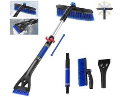 Uitschuifbare Ijskrabber Auto met Sneeuwborstel - 3-in-1 Ijskrabber Auto - Extra Lange & Telescopische Steel - Ruitenkrabber Auto - Sneeuwborstel Auto - Afneembare Ijskrabber Auto - Sneeuwveger - Ijskrabber voor Auto - Sneeuwkrabber - Raamkrabber